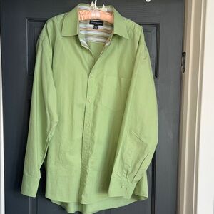 Jhane Barnes Green Button-Up Shirt, size XL
